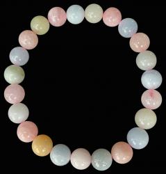 Bracelet Aigue marine & Morganite perles 8mm