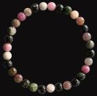 Bracelet tourmaline multicolor AA perles 6mm