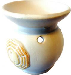 Bruleur blanc rond ying yang 8cm