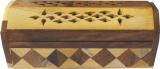 Porte encens hut en bois marqueterie losanges 15cm