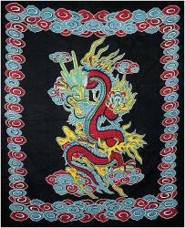 Tenture arabesk noir dragons