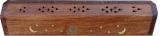 Porte encens hut en bois lune & soleil 30cm