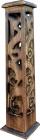 Porte encens tour bois antique ciselé 30cm