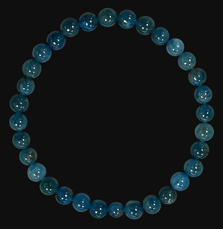 Bracelet Apatite Bleue AA perles 6mm