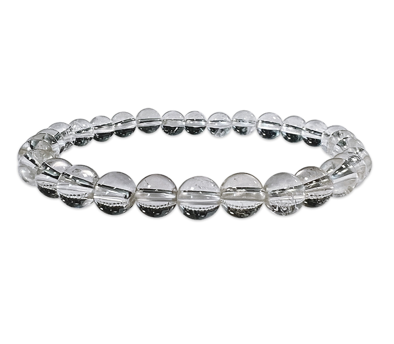 Bracelet cristal de roche A perles 6mm