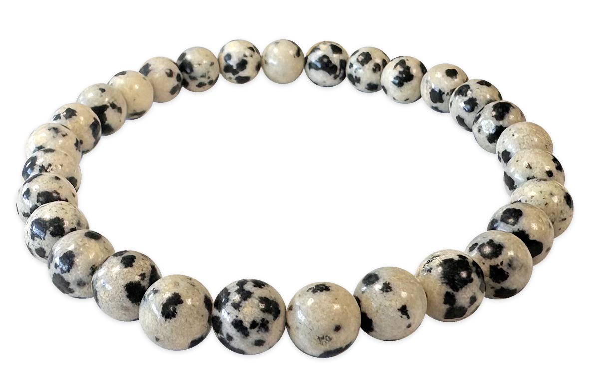 Dalmatian Jasper 6mm pearls bracelet