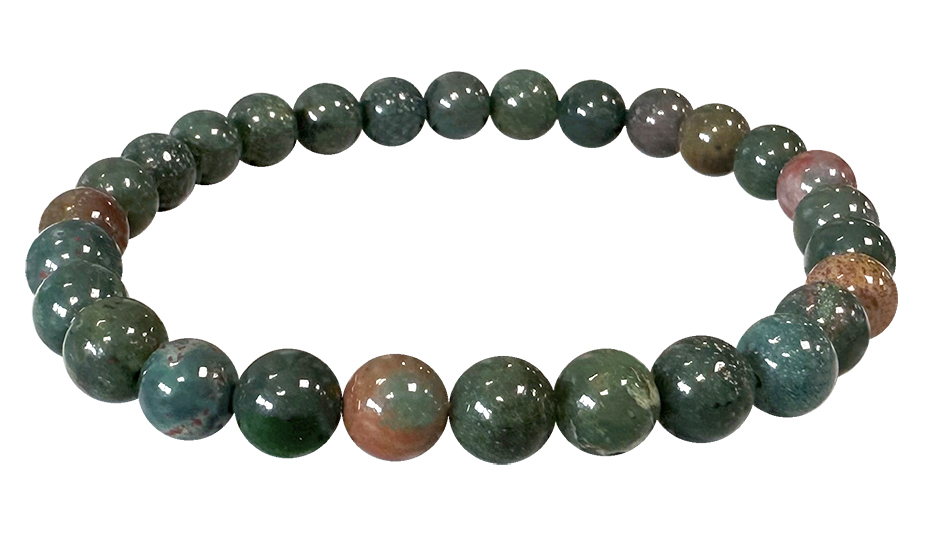 Bloodstone heliotrope jasper 6mm pearls bracelet