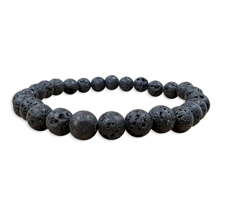 Lava stone 6mm pearls bracelace