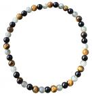 4mm pearls Labradorite, Onyx & Tiger eye bracelet