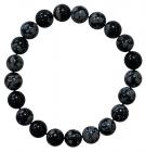 Obsidian snowflake 8mm pearls bracelet