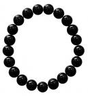Bracelet perles Obsidienne noire A 10mm