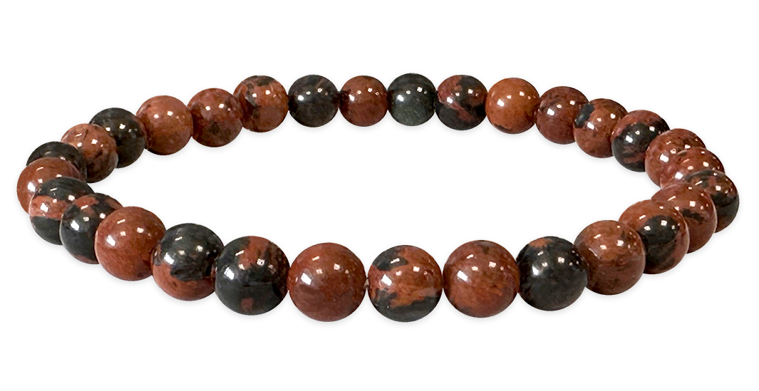 Mahogany Obsidian  pearls bracelet 6mm