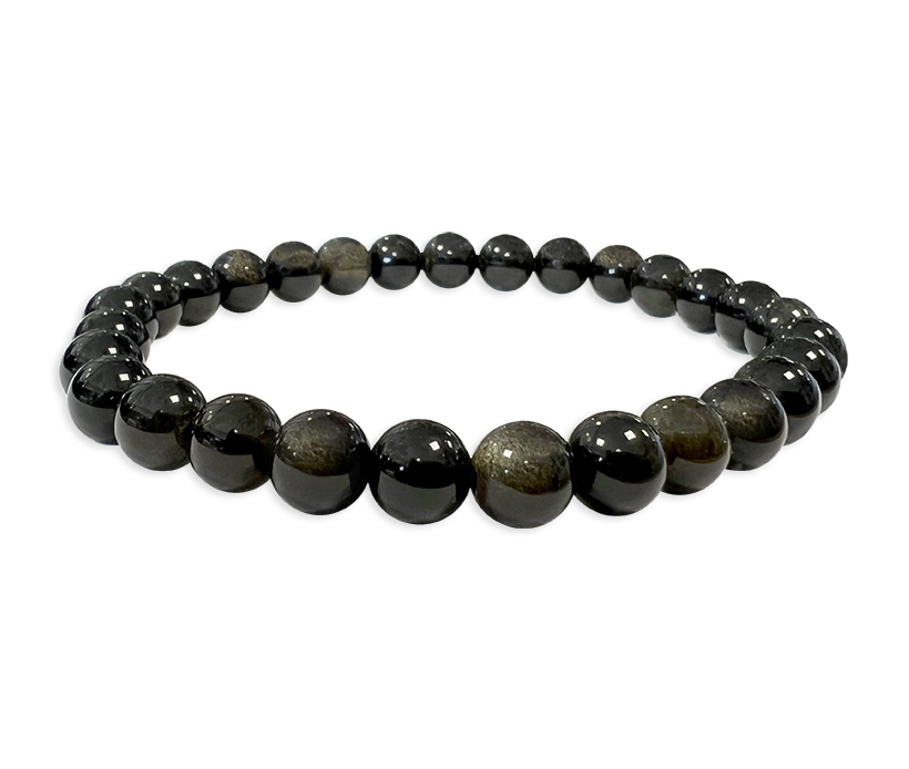 Black Golden Obsidian A pearls bracelet 8mm
