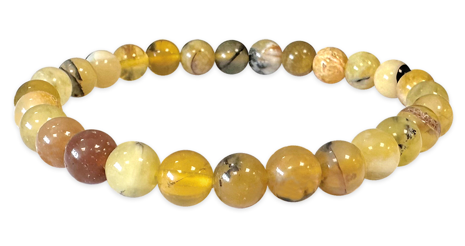 Bracciale con perline di Opale giallo 6mm