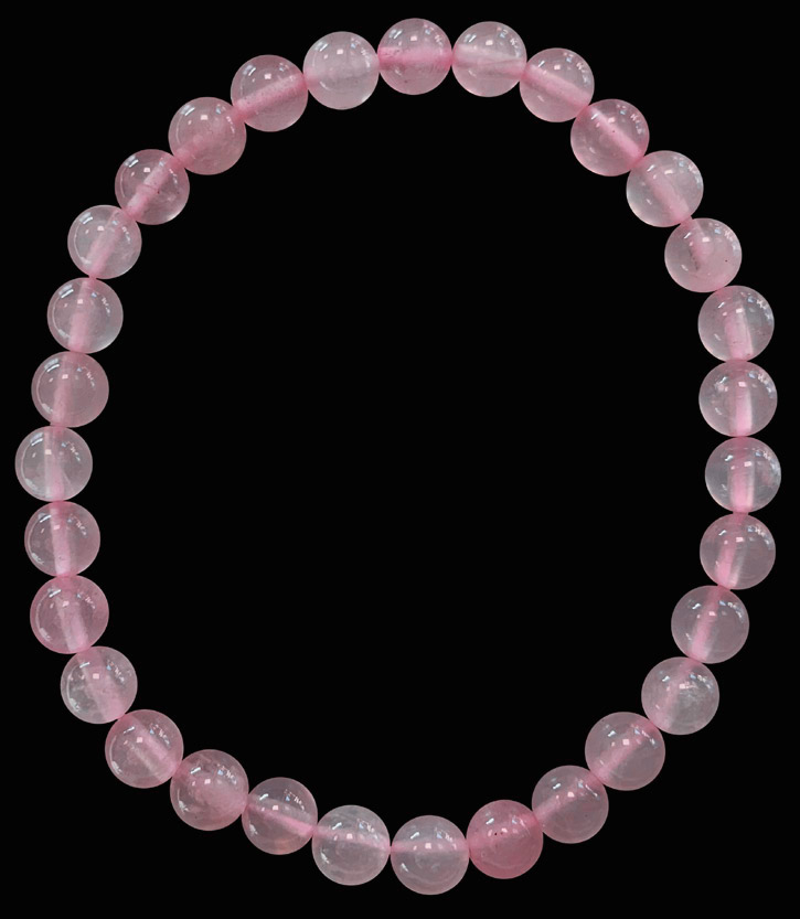 Bracelet quartz rose perles 6mm