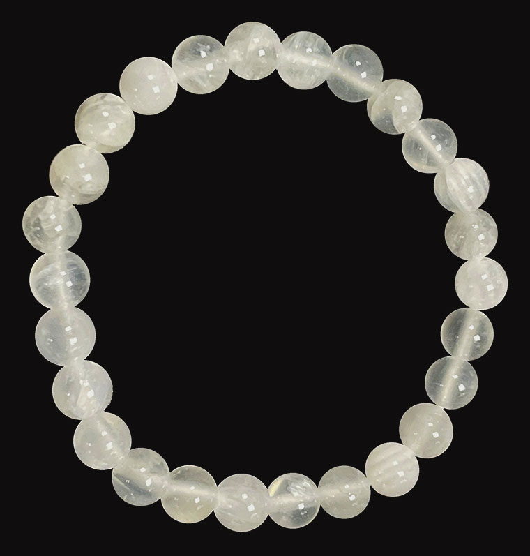 Selenite A bracelet 6mm pearls