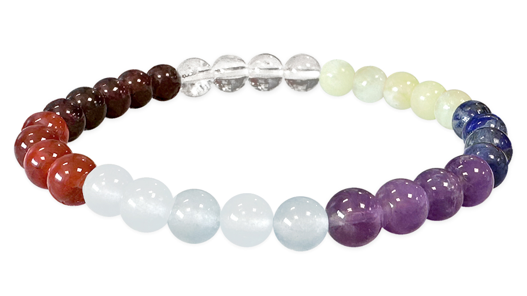 7 Chakras stones A 6mm pearls bracelet