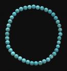 Turquoise natural tinted Howlite A 4mm pearls bracelet