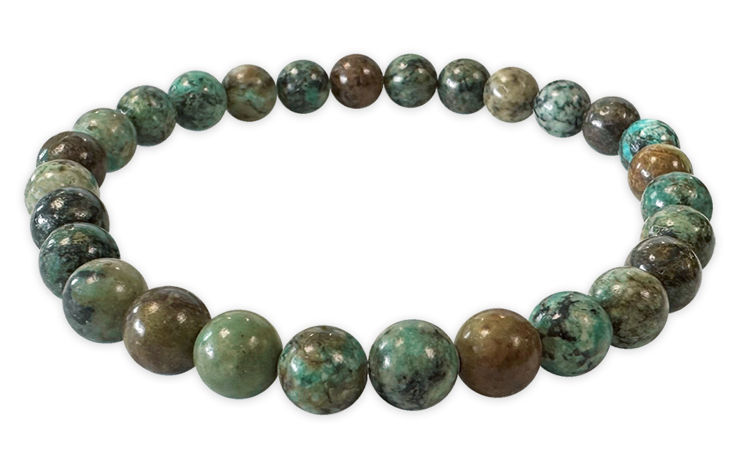 Bracelet turquoise naturelle d'Afrique perles 6mm 