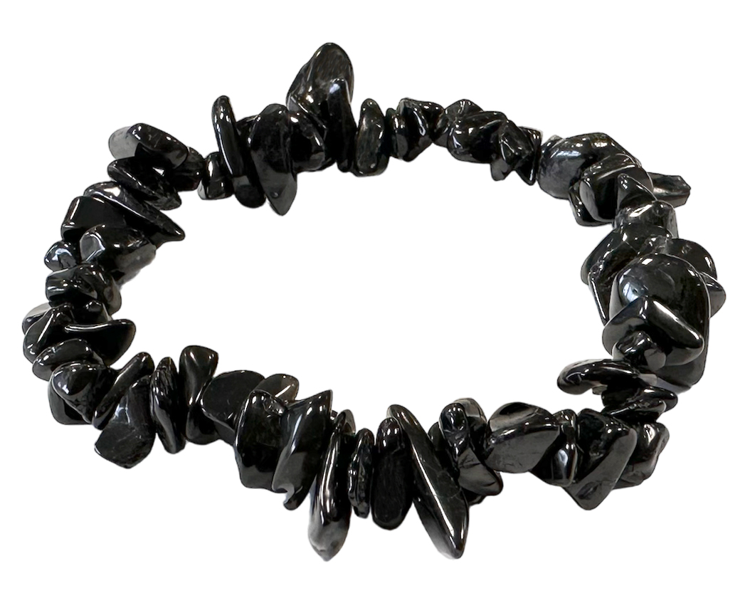 Black Turmaline A chips bracelet 18cm