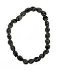 Obsidian snowflake tumbled stones bracelet