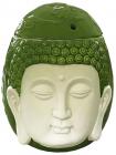Brûleur huile céramique tête de bouddha vert 14cm