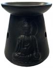 Brûleur huile céramique bouddha noir 12cm