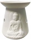 Quemador de aceite cerámica de Buda blanco 12cm.
