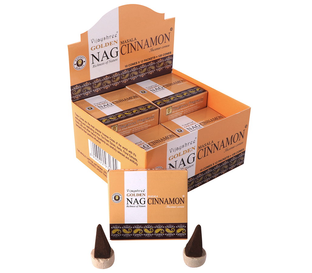 Vijayshree Golden Nag Cinnamon cones incense