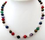 Multicolour 8mm pearls collar
