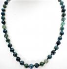 Moss agate 8mm pearls collar