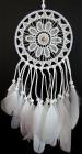 Dreamcatcher white with goose feathers 15cm