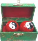 Boules de massage ying yang rouge 4,5 cm