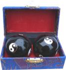 Boules de massage noires ying yang 4.5cm