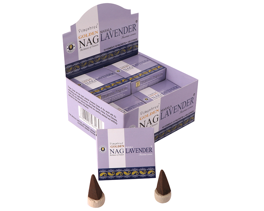 Vijayshree Golden Nag Lavender cones incense
