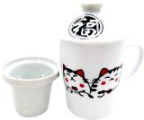 2 Lucky cat tea pot mug