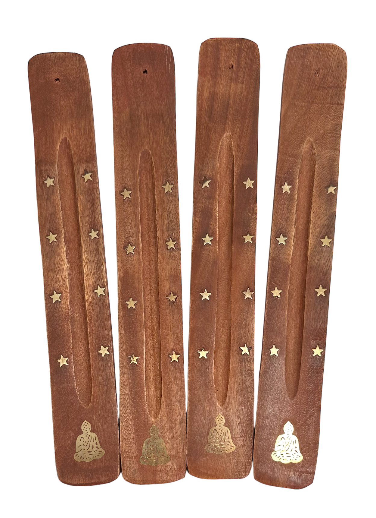 Wooden ski incense holder Buddha x10