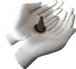 Incense holder open hands white 11cm