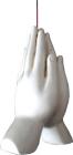 White meditation hand incense holder 13cm
