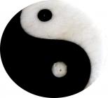 Incense holder stone ying-yang black & white 10cm
