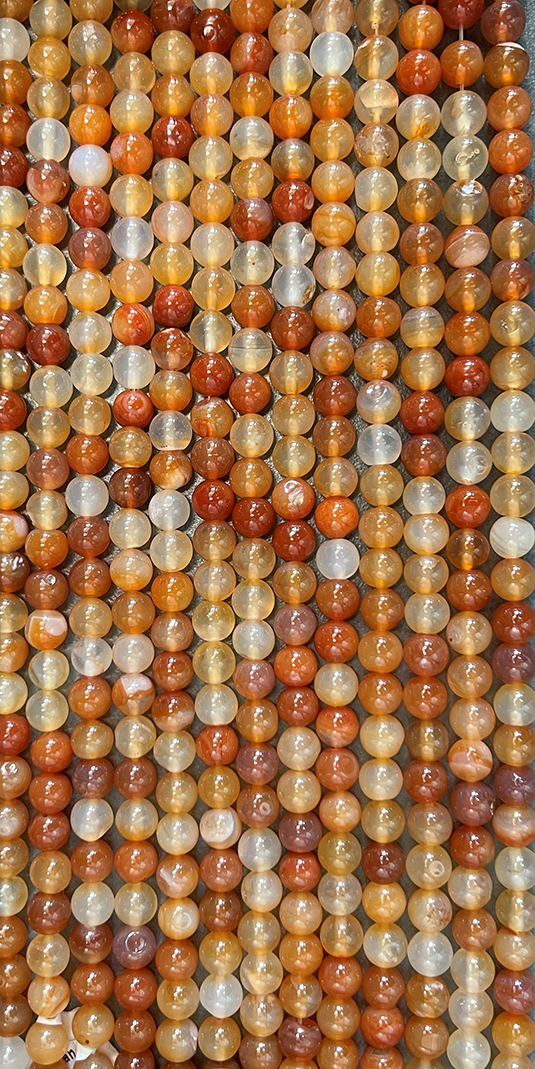 Carnelian 10mm pearls on string