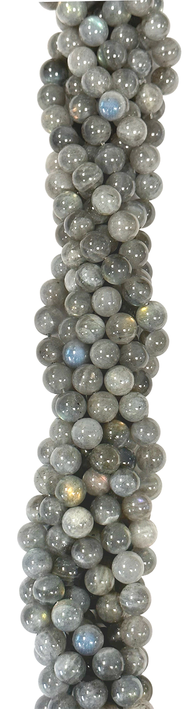 Perlas de labradorita AA de 6mm en hilo de 40cm.