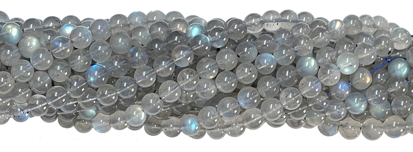 Perlas de labradorita AAA de 8mm en hilo de 40cm.