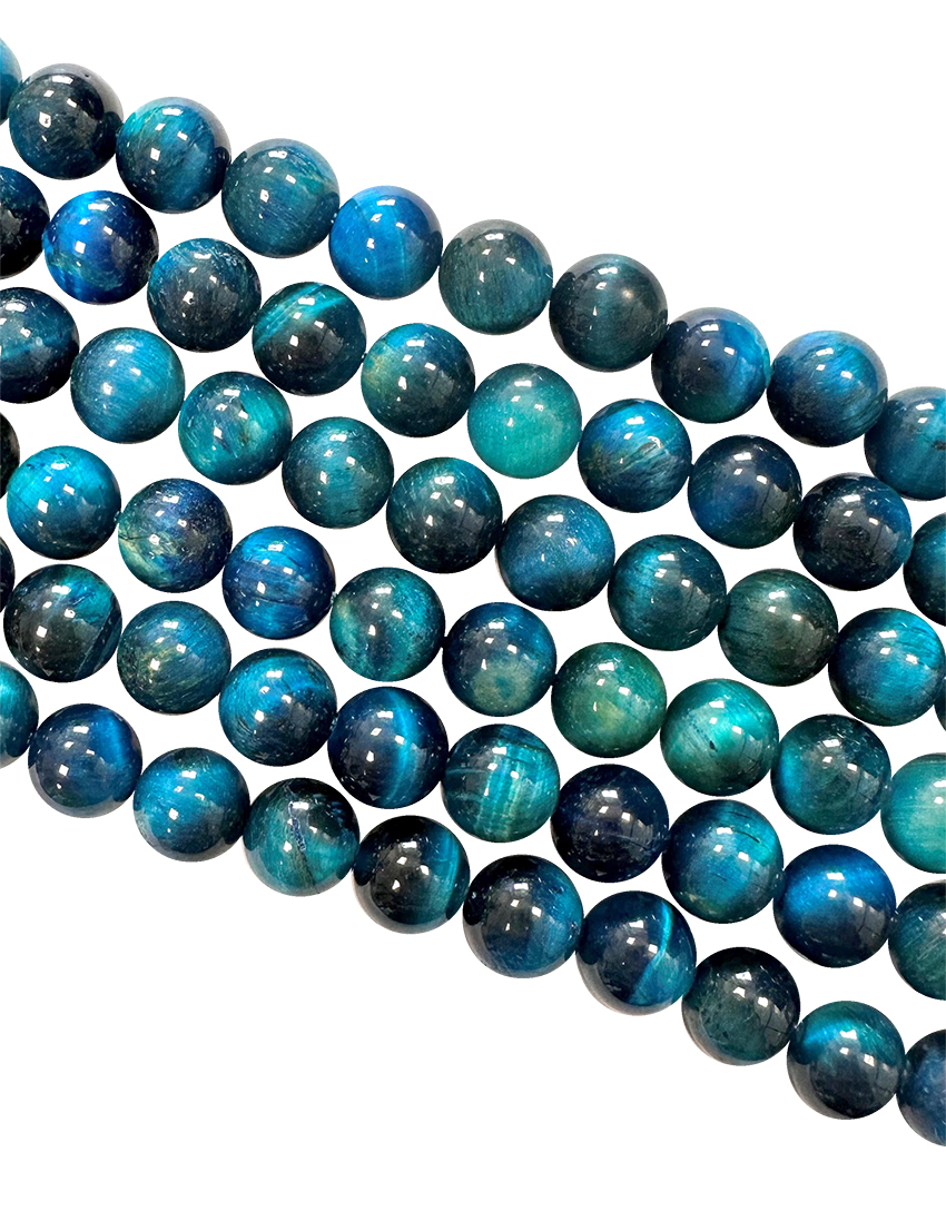 Blue tinted Tiger eye A 8mm beads on 40cm string