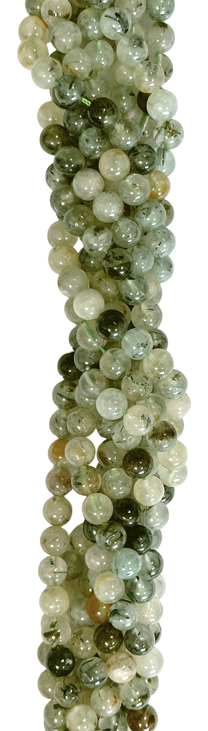 Perlas de Prehnita A de 8mm en hilo de 40cm
