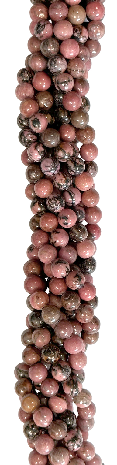 Perlas de Rhodonite A de 10mm en hilo de 40cm