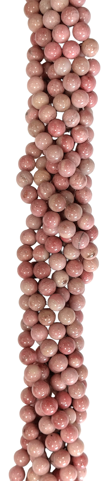 Perlas de Australiana Rhodonite A de 6mm en hilo de 40cm