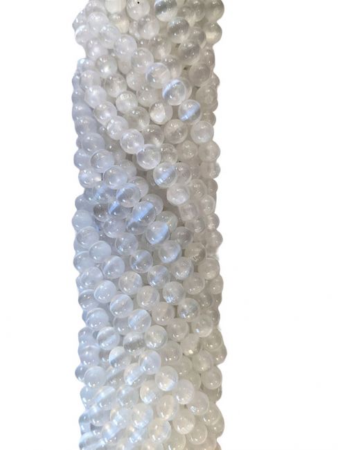 Selenite A 8mm pearls on string