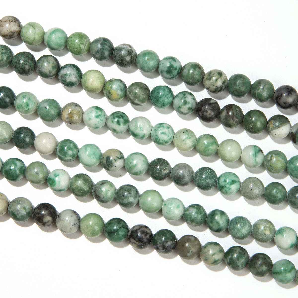 Perlas de Serpentina A de 6mm en hilo de 40cm