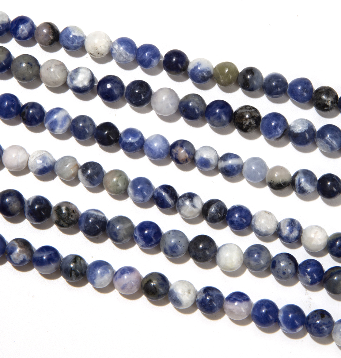 Sodalite A 6mm pearls on string